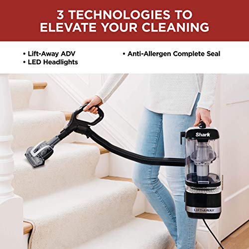 Shark LA322 Navigator Lift-Away ADV Corded Lightweight Upright Vacuum with Detachable Pod Pet Power Brush Crevice and Upholstery Tool, Black (Renewed)
