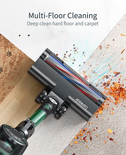 Cordless Vacuum Cleaner, 30KPA Powerful Suction Stick Vacuum Cleaner with Foldable Tube & Large LED Display, 35Mins Runtime Handheld Vacuum Cleaner for Floor, Carpet, Pet Hair, Detachable Battery