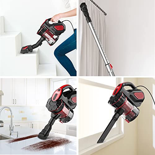 Corded Stick Vacuum Cleaner, INSE Stick Vacuum Cleaner Corded I5, 600W Powerful Vacuum Cleaner for Pet Hair Hardwood Floor Home
