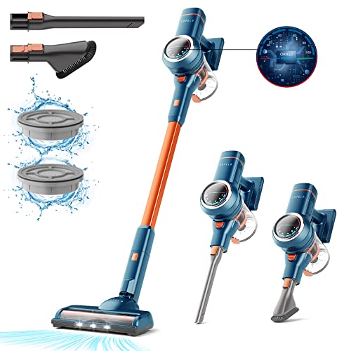 Cordless Vacuum Cleaner - ORFELD 28000Pa Powerful Suction Stick Vacuum with LED Display,Rechargeable,5 in 1 Self-Standing 40 Mins Runtime,3 Cleaning Modes,for Carpet Hard Floor Pet Hair,B08