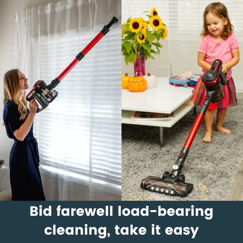 Micol 22000Pa Cordless Vacuum Cleaner, 200W Brushless Motor Stick Vacuum, Up to 38 Minutes Runtime Detachable Battery, 4 in 1 Handheld Lightweight Vacuum for Home Hard Floor Carpet Pet Car