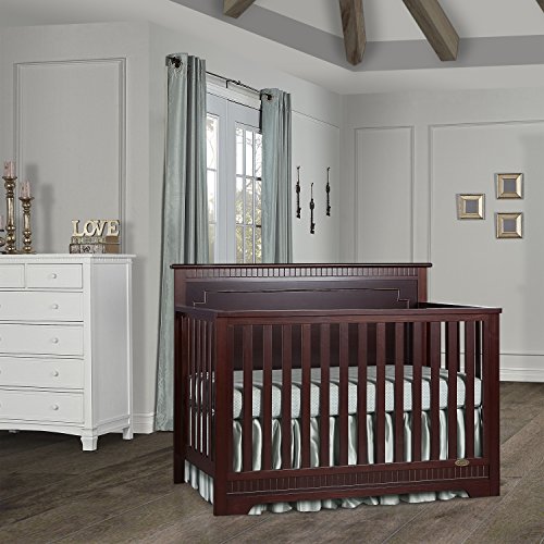 Dream On Me Morgan 5-in-1 Convertible Crib in Cherry, Greenguard Gold Certified, 55x30x44.5 Inch (Pack of 1)