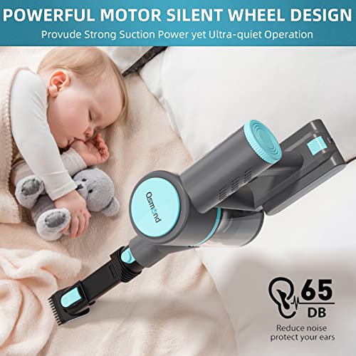 OSMOND Cordless Vacuum Cleaner, 12000Pa Stick Vacuum 3 in 1, Lightweight, Up to 40 Minutes Runtime, for Hardwood Floor, Carpet, Pet Hair, Perfect Cordless Stick Vacuum for Your Family