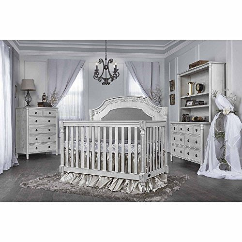 Evolur Julienne 5 in 1 Convertible Crib, Antique Grey Mist 55.5x31.2x51.5 Inch (Pack of 1)