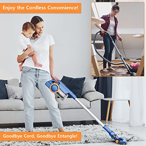 Cordless Vacuum Cleaner - ORFELD Upgraded 22000Pa Powerful Stick Vacuum with 50Mins Runtime, 4 in 1 Lightweight Cordless Vacuum for Hardwood Floor Carpet Pet Hair