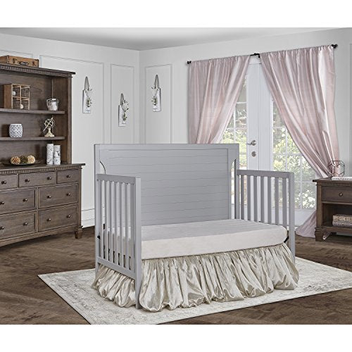Dream On Me Cape Cod 5-in-1 Convertible Crib in Pebble Grey, Greenguard Gold Certified , 50x30x44 Inch (Pack of 1)