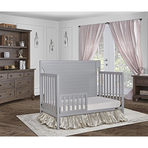 Dream On Me Cape Cod 5-in-1 Convertible Crib in Pebble Grey, Greenguard Gold Certified , 50x30x44 Inch (Pack of 1)