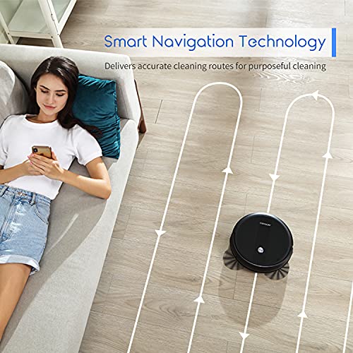 Robot Vacuum Cleaner, 2600Pa Strong Suction Power Robotic Vacuums, WiFi Connected, App Control, Works with Alexa and Google Home, Self Charging, Ideal for Hard Floor, Carpet, Pet Hair, AIRROBO P10