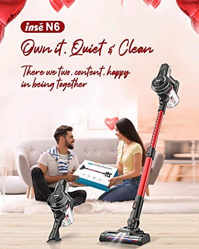 INSE Cordless Vacuum, 12KPa Powerful Vacuum Cleaner with 160W Motor, 4-in-1 Stick Vacuum, Rechargeable Handheld Vacuum Cleaner for Home Hard Floor Carpet Pet Hair-N6