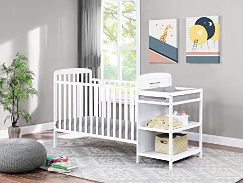 Suite Bebe Ramsey 3 in 1 Convertible Crib and Changer in White