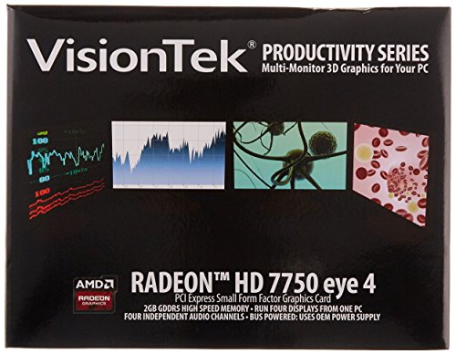 VisionTek Products Radeon 7750 SFF 2GB GDDR5 4M DirectX 11 OpenGL Single Fan Low Profile 4X miniDP Graphics Card 900798
