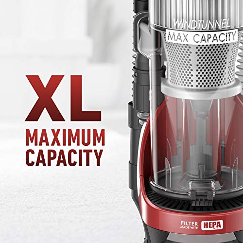 Hoover Windtunnel Max Capacity Upright Vacuum Cleaner with HEPA Media Filtration, UH71100, Red