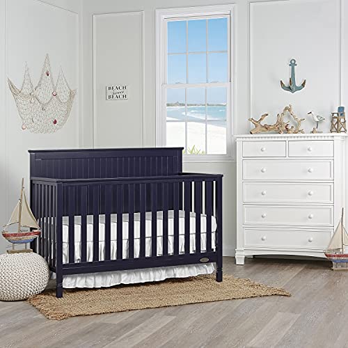 Dream On Me Alexa 5 in 1 Convertible Crib in Navy, Greenguard Gold Certified