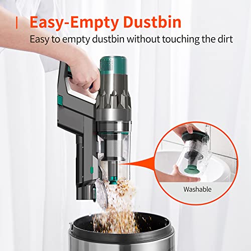 Ultenic U11 Pro Cordless Vacuum Cleaner, 25KPa Strong Suction, Touch Control, Easy-Empty Dustbin, 2200mA Detachable Battery, Fast Charge, 4 in 1 Stick Vacuum for Carpet, Hard Floor and Pet Hair