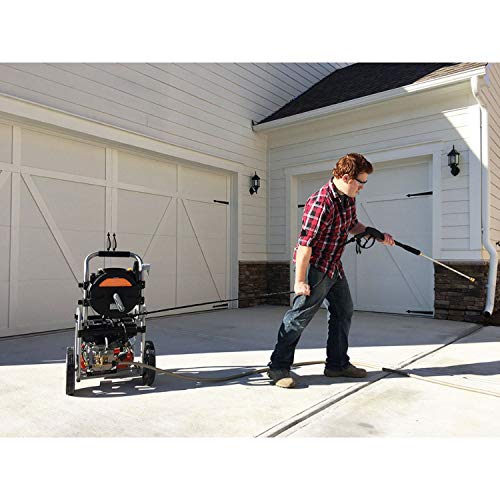 YARD FORCE YF3200 3200 Psi Gas Pressure Washer, 2.5 GPM, Roll-Cage Frame, Folding Handle, One Size, Black/Silver/Orange