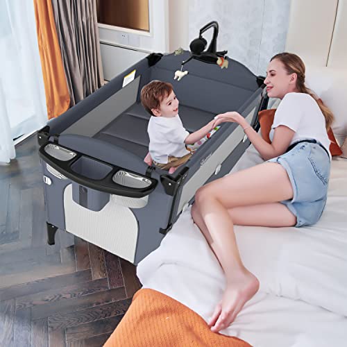 Baby Bedside Sleeper Bassinet, Portable Baby Bedside Crib, Adjustable Bed Side Co Sleeper, 2022 Upgrade Bedside Bassinet, More Stable & Comfortable