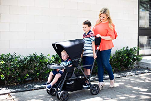 Joovy Caboose Ultralight Graphite Stroller, Sit and Stand, Tandem Stroller, Black