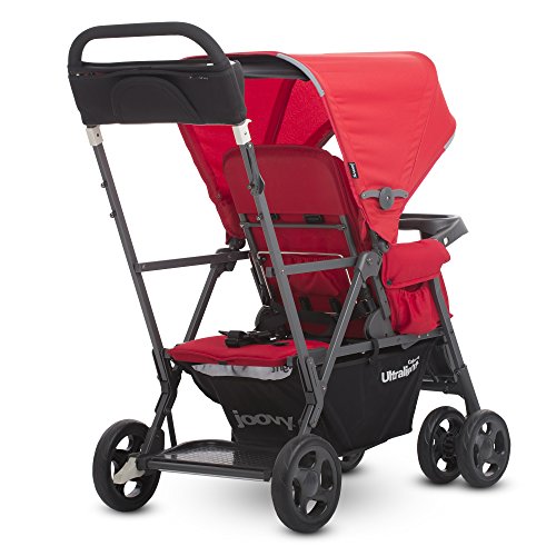 Joovy Caboose Ultralight Graphite Stroller, Sit and Stand, Tandem Stroller, Red