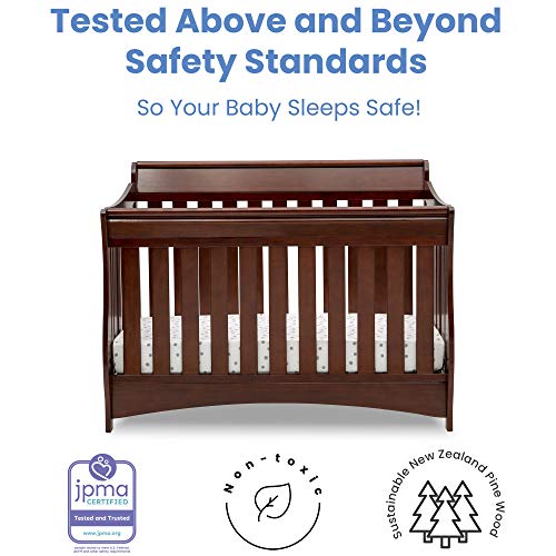 Delta Children Bentley S Series Deluxe 6-in-1 Convertible Crib, Black Cherry Espresso