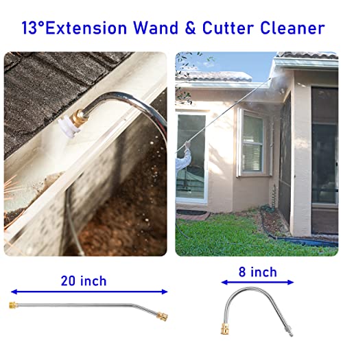 M MINGLE Telescoping Pressure Washer Wand, 20 Feet High Power Washer Telescopic Spray Wand with 2 Extension Wands, 5 Spray Nozzle Tips, 2 Couplers and Support Belt, 4000 PSI