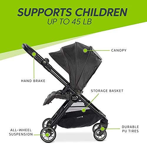 Baby Jogger City Tour LUX Stroller | Compact Travel Stroller | Lightweight Baby Stroller with Backpack-Style Carry Bag, Perfect for Travel, Slate