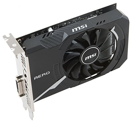 MSI NVIDIA GEFORCE GT 1030 AERO ITX 2G OC Graphics Card 2 GB GDDR5, 1518 MHz, mini ITX Design, HDMI, DVI-D, Single Fan Cooling System, Black