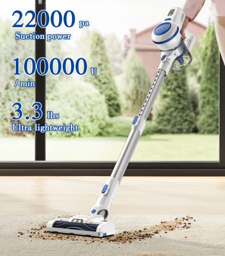 ORFELD Cordless Vacuum Cleaner - Upgrade 22000Pa Powerful Stick Vacuum, 35Mins Runtime Rechargeable Battery, 6 in 1 Lightweight Cordless Vacuum for Hardwood Floor Pet Hair