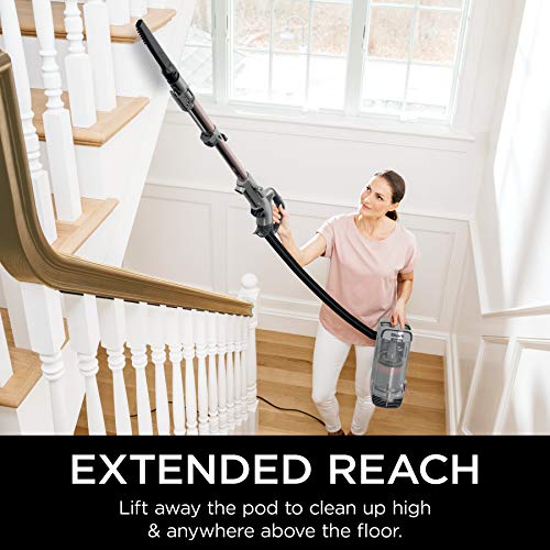 Shark AZ2002 Vertex Powered Lift-Away Upright Vacuum with DuoClean PowerFins, Self-Cleaning Brushroll, Large Dust Cup, Pet Crevice Tool, Dusting Brush & Self-Cleaning Pet Power Brush, Silver/Rose Gold