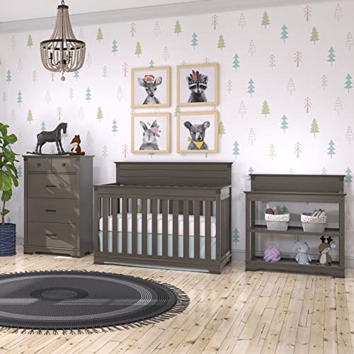 Child Craft Redmond 4-in-1 Convertible Crib, Dapper Gray