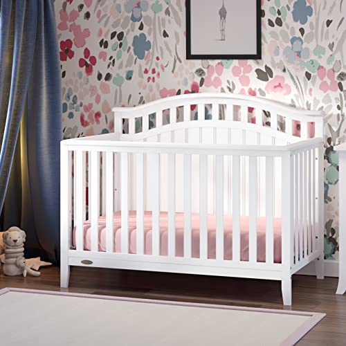 Graco Harper 5-in-1 Convertible Crib (White) - Converts from Baby Crib to Toddler Bed, Daybed and Full-Size Bed, Fits Standard Full-Size Crib Mattress, Adjustable Mattress Support Base