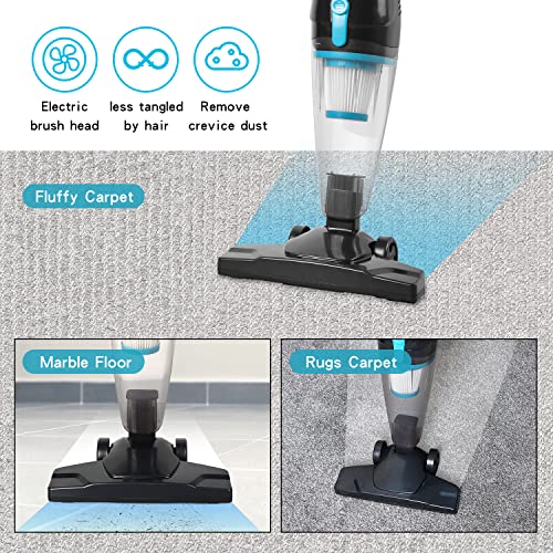 Intercleaner Corded Vacuum Cleaner, 12KPa Powerful Suction with 400W Motor, 4 in 1 Lightweight Bagless Stick Vac with Handheld for Pet Hair Hard Floor and Carpet