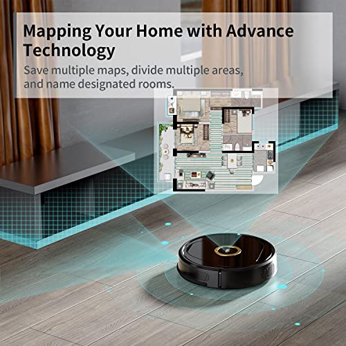 Robot Vacuum Lucy, Trifo Robotic Vacuum Cleaner, 3000Pa Suction, Intelligent AI Mapping, Virtual Walls, Ideal for Pets Hair, Self-Charging, Carpets&Hard Floors&Tile, 5G Wi-Fi, App Control