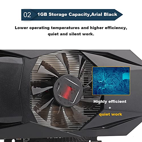 HD7670 1GB Gaming Graphics Display Video Card,128bit DDR5 Video Game Graphics Card,Low Power Display Gaming Graphics Card with PCI Express 3.0 Graphics Card Slot,DDR5 Computer Components