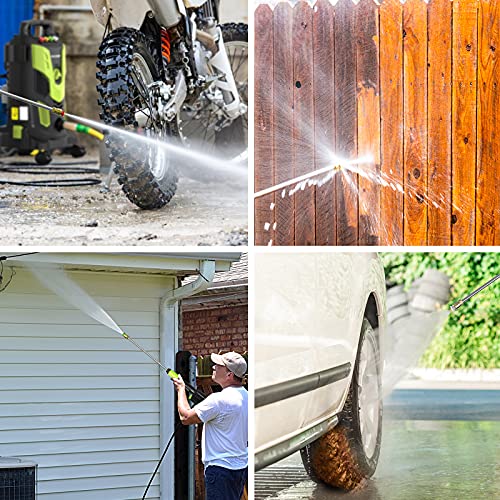 Upgraded 3000PSI Pressure Washer, 2.5GPM Portable Electric Power Washer with 360° Spinner Wheels, 4 Quick Connect Nozzles Foam Cannon for Car/Patio/Deck/Home Cleaning