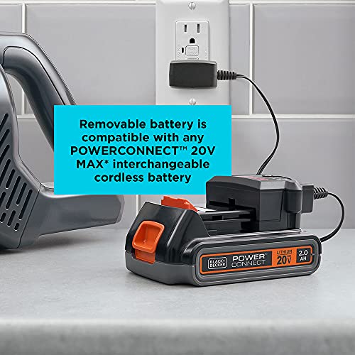 BLACK+DECKER POWERSERIES+ 20V MAX Cordless Stick Vacuum with LED Floor Lights, Lightweight, Removable Battery (BHFEA18D1) , Gray