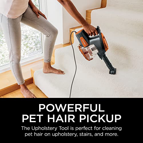 Shark HV302 Rocket Pet Corded Stick Vacuum, Lightweight with Swivel Steering for Carpets & Hard Floors, Converts to Hand Vacuum, Includes Crevice Tool, Pet Multi-Tool & Precision Duster, Orange