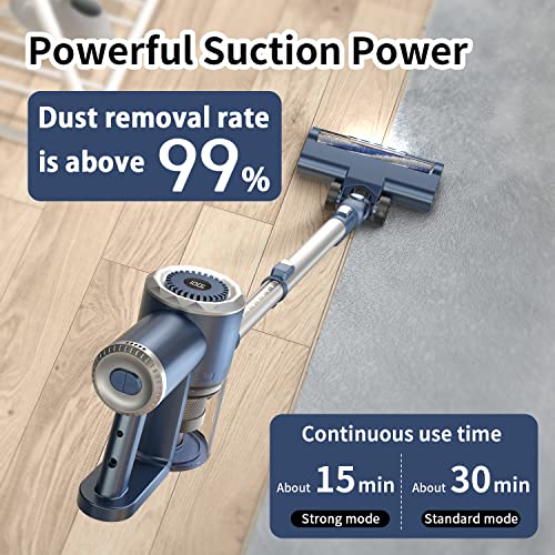 PRETTYCARE Cordless Vacuum Cleaner with LED Display, 20000Pa Stick Vacuum 4 in 1, Lightweight, Up to 35 Mins Runtime, for Hardwood Floor, Pet Hair, Perfect Cordless Stick Vacuum for Your Family, W200