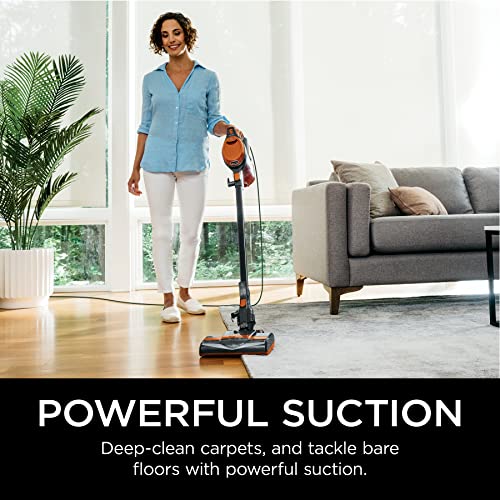 Shark HV302 Rocket Pet Corded Stick Vacuum, Lightweight with Swivel Steering for Carpets & Hard Floors, Converts to Hand Vacuum, Includes Crevice Tool, Pet Multi-Tool & Precision Duster, Orange
