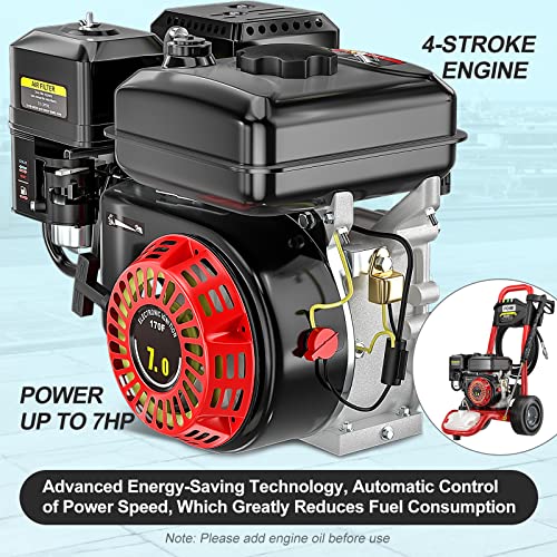 POHIR Gas Pressure Washer, 3.3 GPM Industrial Crankshaft Triplex Brass Pump with Pressure Regulating Valve, Self-Lubricating Corrosion-Resistant Ceramic Plunger, 7HP Power Washer Gas Powered 3600 PSI