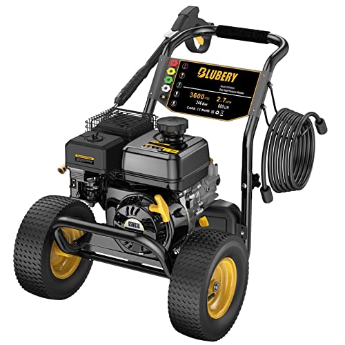 Heavy-Duty Gas Pressure Washer, 3600PSI at 2.7GPM Power Washer, 30-feet Hose, Black