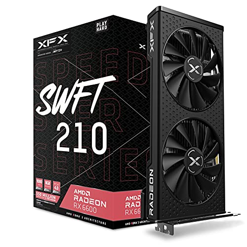 XFX Speedster SWFT 210 Radeon RX 6600 CORE Gaming Graphics Card with 8GB GDDR6 HDMI 3xDP, AMD RDNA 2 RX-66XL8LFDQ