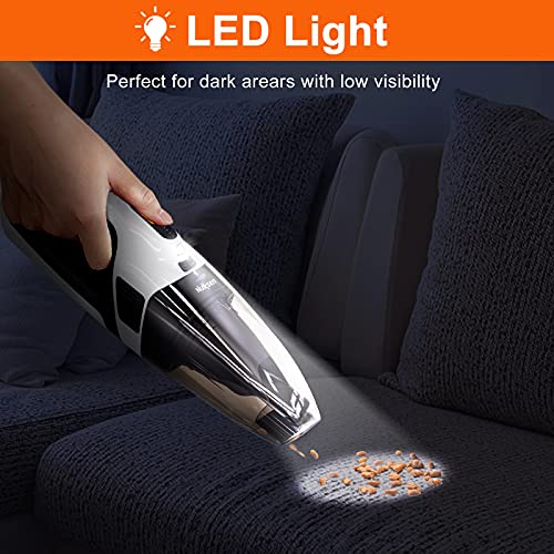 Nulksen Handheld Vacuum Cordless Rechargeable, 8500Pa Powerful Portable Handheld Vacuum, Quick Charging, Light Weight Mini Vacuum Cleaner for Home, Office and Car