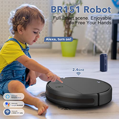 Robot Vacuum and Mop Combo, WiFi/App/Alexa, Robotic Vacuum Cleaner with Schedule, 2 in 1 Mopping Robot Vacuum with 230ML Water Tank, Self-Charging, Slim, Ideal for Hard Floor, Pet Hair, Carpet