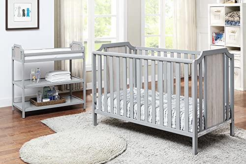 Suite Bebe Brees Convertible Island Crib in Gray and Vintage Birch , 53.5x37.5x30.5 Inch (Pack of 1)
