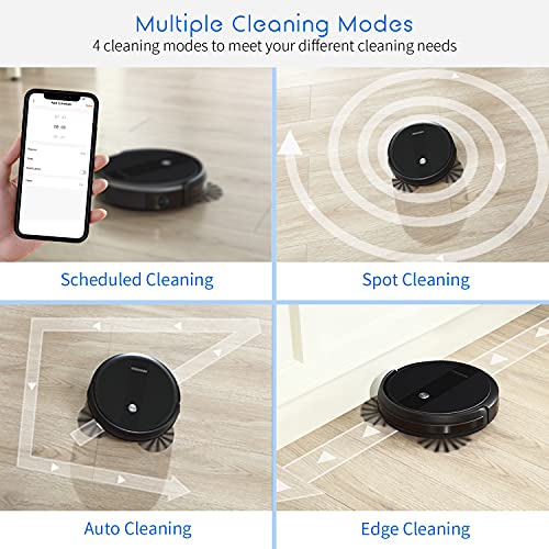 Robot Vacuum Cleaner, 2600Pa Strong Suction Power Robotic Vacuums, WiFi Connected, App Control, Works with Alexa and Google Home, Self Charging, Ideal for Hard Floor, Carpet, Pet Hair, AIRROBO P10