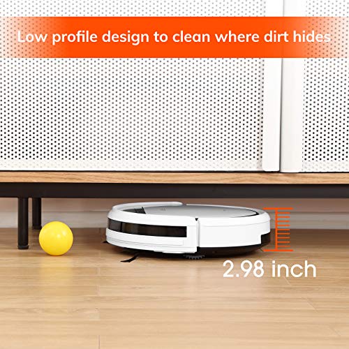 ILIFE V3s Pro Robot Vacuum Cleaner, Tangle-free Suction , Slim, Automatic Self-Charging Robotic Vacuum Cleaner, Daily Schedule Cleaning, Ideal For Pet Hair，Hard Floor and Low Pile Carpet
