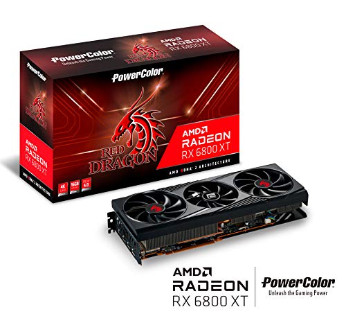 PowerColor Red Dragon AMD Radeon™ RX 6800 XT Gaming Graphics Card with 16GB GDDR6 Memory, Powered by AMD RDNA™ 2, Raytracing, PCI Express 4.0, HDMI 2.1, AMD Infinity Cache