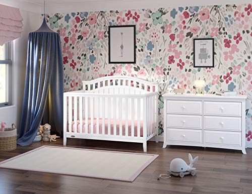 Graco Harper 5-in-1 Convertible Crib (White) - Converts from Baby Crib to Toddler Bed, Daybed and Full-Size Bed, Fits Standard Full-Size Crib Mattress, Adjustable Mattress Support Base