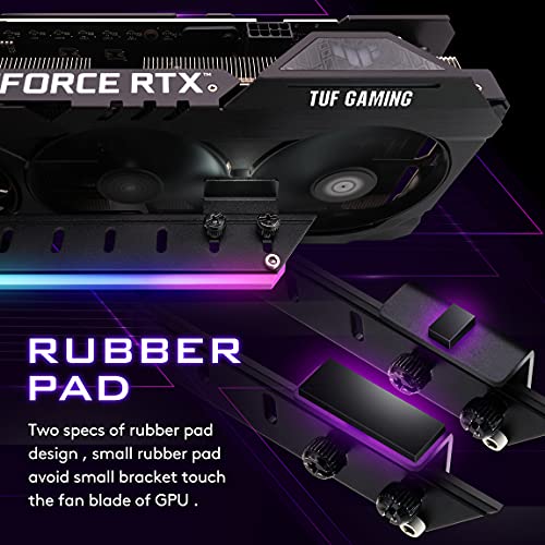 EZDIY-FAB GPU Holder Brace Graphics Card GPU Support Video Card Holder Bracket with 5V 3 Pin ARGB LED, Video Card Sag Holder/Holster Bracket Support RX6700,RTX3090- 309EZ-Black