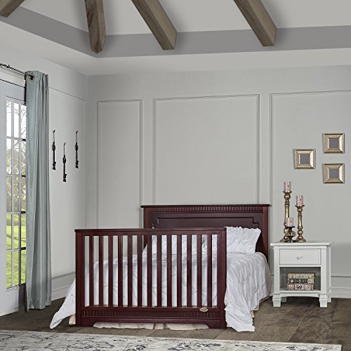 Dream On Me Morgan 5-in-1 Convertible Crib in Cherry, Greenguard Gold Certified, 55x30x44.5 Inch (Pack of 1)